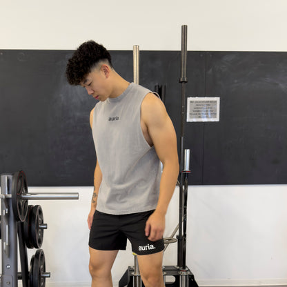 auria. Tank Top — Washed Light Grey